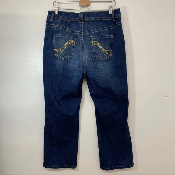 Lane Bryant Jeans Woman 16 Genuis Fit Slim Boot  Beaded Pockets Casual‎ Western - Picture 4 of 12